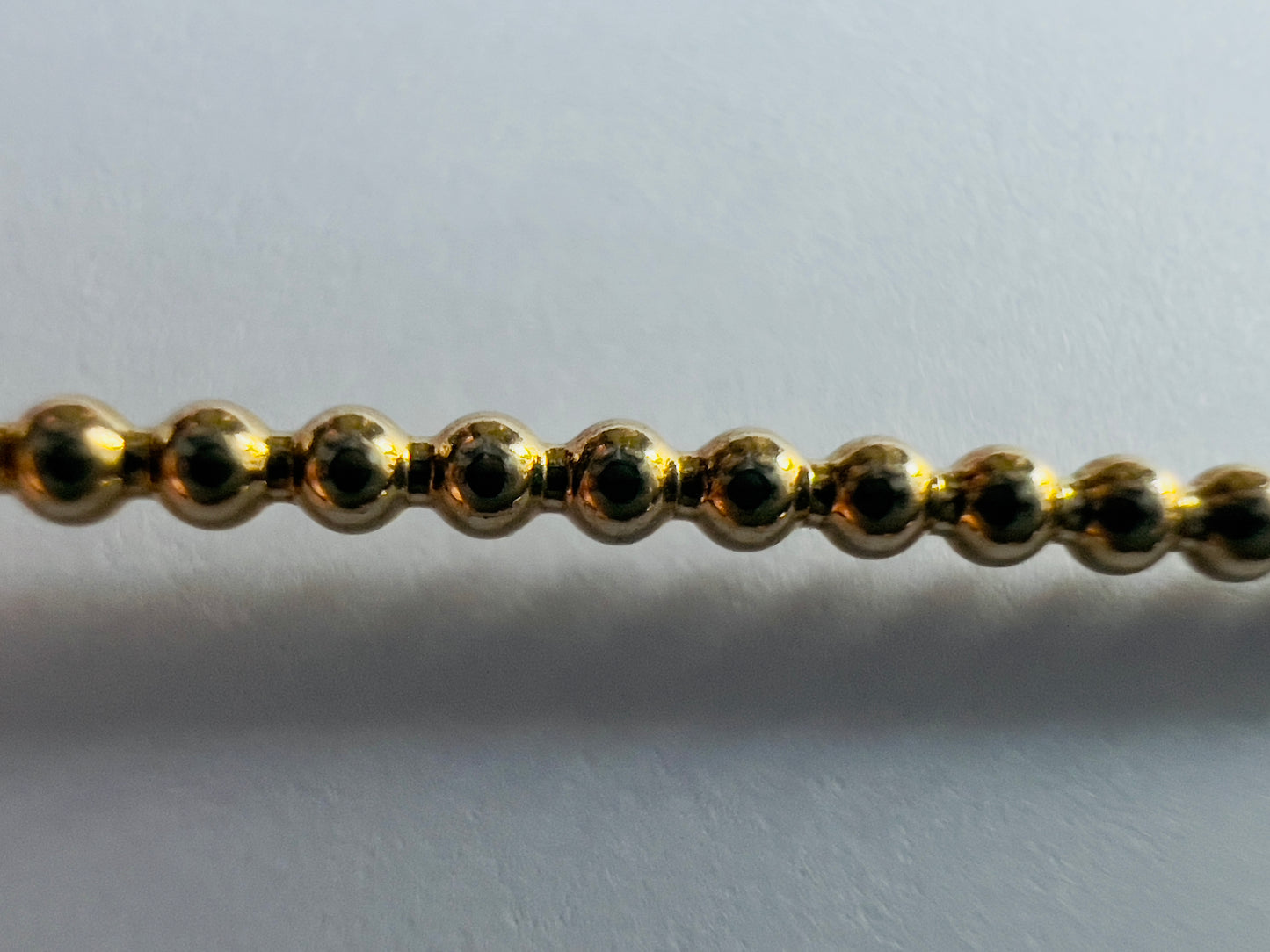 9 carat gold wire, pearled, 1.50 mm in diameter, yellow gold wire, 9k 375 gold