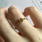 18 carat gold ring for women open with 6 mm blank - Adjustable 18k 750 yellow gold ring