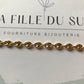 Bracelet grain de café en or pour homme ou femme, maille creuse, 6 mm de largueur, 19 cm de longueur, Or jaune 18k 750