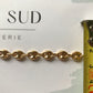 Gold coffee bean bracelet for men or women, hollow mesh, 6 mm wide, 19 cm long, 18k 750 yellow gold