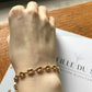 Gold coffee bean bracelet for men or women, hollow mesh, 6 mm wide, 19 cm long, 18k 750 yellow gold