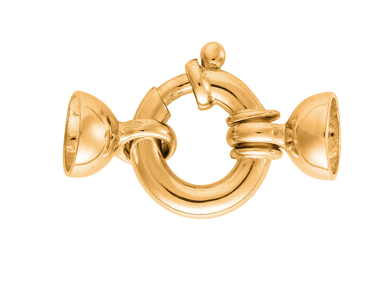 18 carat gold clasp 750 18k gold, marine ring, smooth bell tips