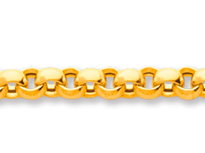 Bracelet en or 18 carats Jaseron, maille creuse, 4,8 mm de largueur, 19 cm de longueur, Or jaune 18k 750